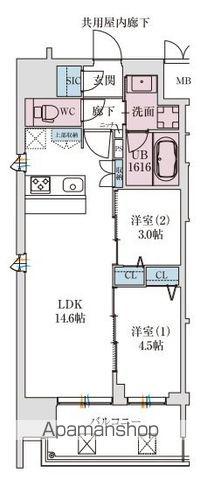 SPRANDID本町GRAND(2LDK/7階)の間取り写真