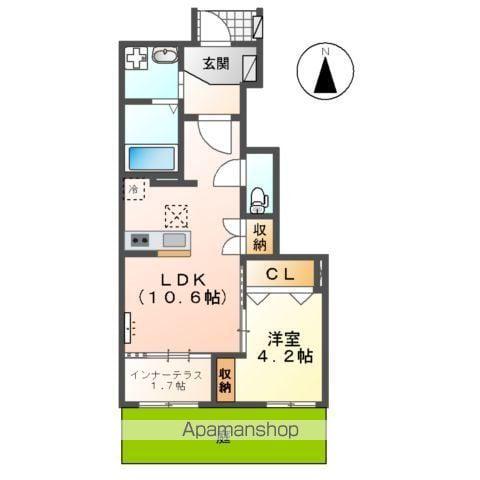 コンフォール青山(1LDK/1階)の間取り写真