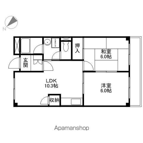 TWINAVENUE(2LDK/1階)の間取り写真
