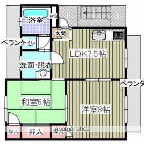 清水ハイツ(2DK/2階)の間取り写真