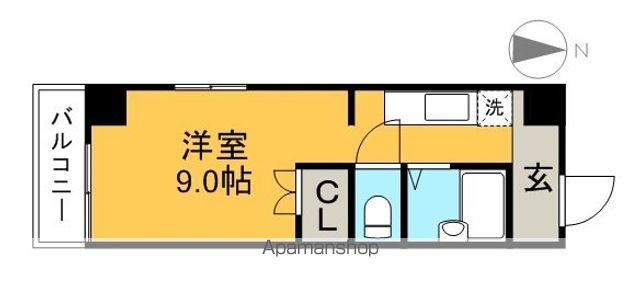 マーガレットパレス(ワンルーム/4階)の間取り写真