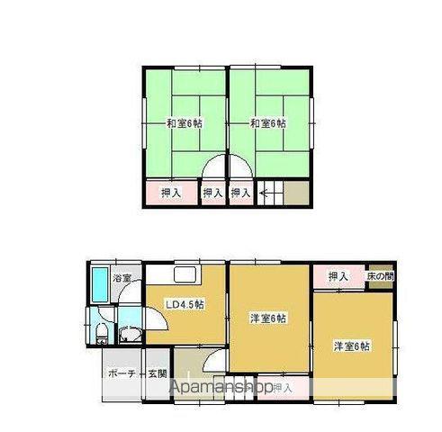 高徳線 木太町駅 徒歩10分 2階建 築44年(4DK)の間取り写真