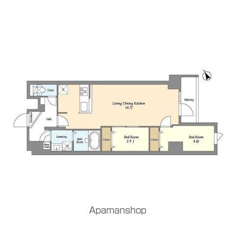 アルファコート曳舟2(2LDK/1階)の間取り写真