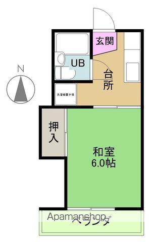 コーポ峰(1K/2階)の間取り写真