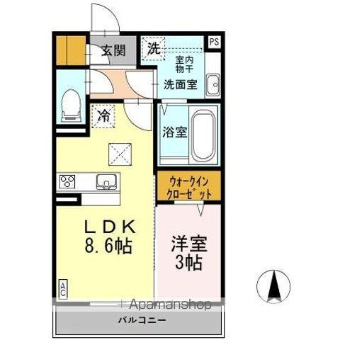 クレサージュ(1LDK/1階)の間取り写真