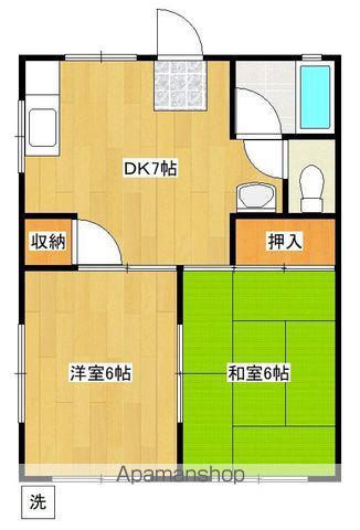 都原ハイツ(2DK/1階)の間取り写真