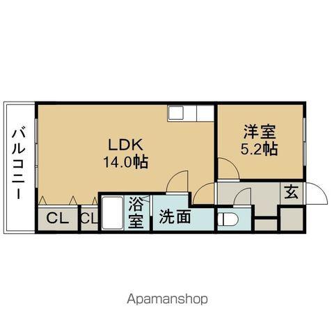 セゾンプランドール晴丘(1LDK/4階)の間取り写真