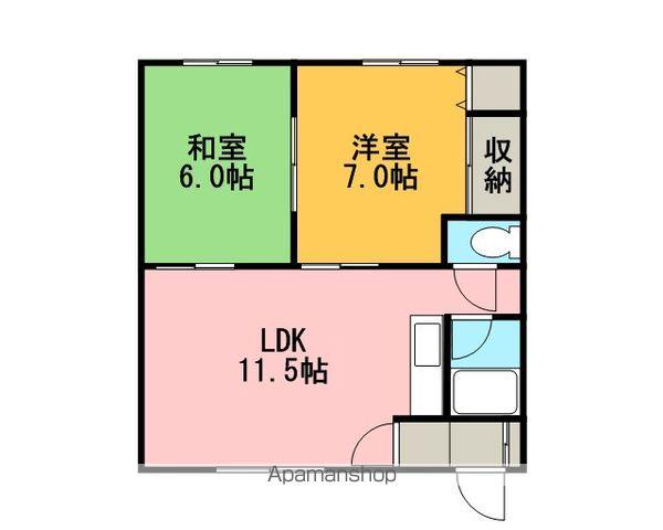 プレステージガーデン(2LDK/2階)の間取り写真