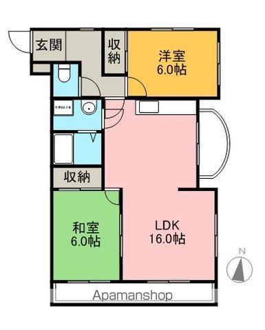セントラル宮本(2LDK/2階)の間取り写真