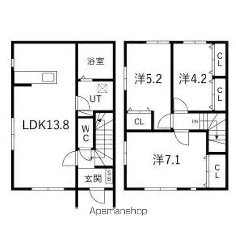 シェモア(3LDK/1階)の間取り写真