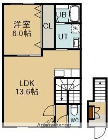 テイルウインドⅠ(1LDK/2階)の間取り写真