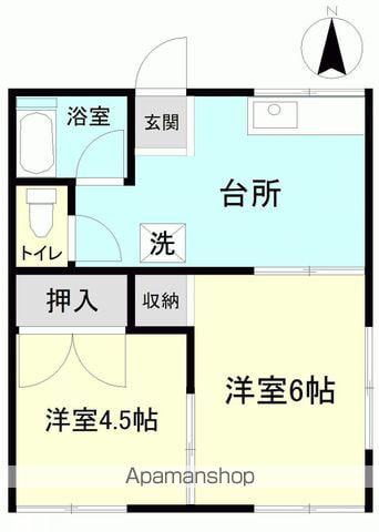 柏コーポ(2DK/2階)の間取り写真