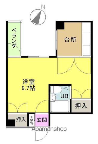 サンモール天王崎(1K/4階)の間取り写真