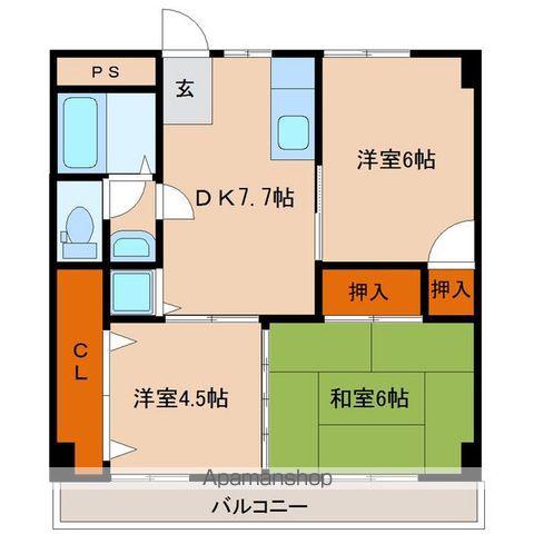 住吉コーポ(3DK/2階)の間取り写真