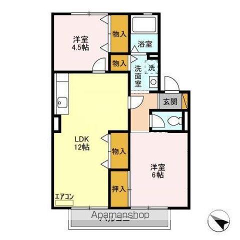 パレドソレイユ パレドエトワール(2LDK/2階)の間取り写真