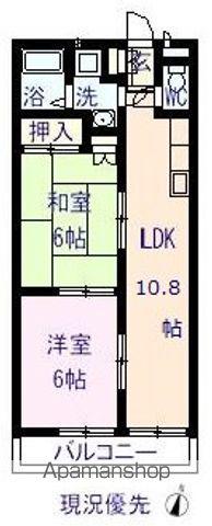手城コーポ(2LDK/2階)の間取り写真