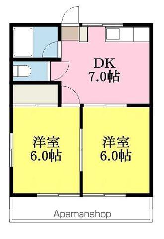 第2藤原メイコーポ(2DK/2階)の間取り写真