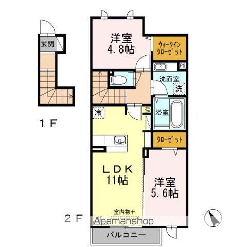 イルフトゥーロ(2LDK/2階)の間取り写真