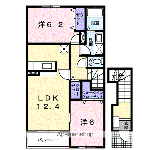 がーでんはうすY Ⅰ(2LDK/2階)の間取り写真