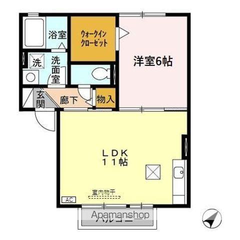 シャルマン(1LDK/1階)の間取り写真