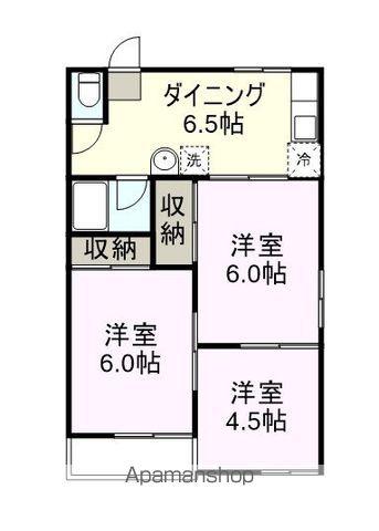 ハイツ深川(3DK/1階)の間取り写真