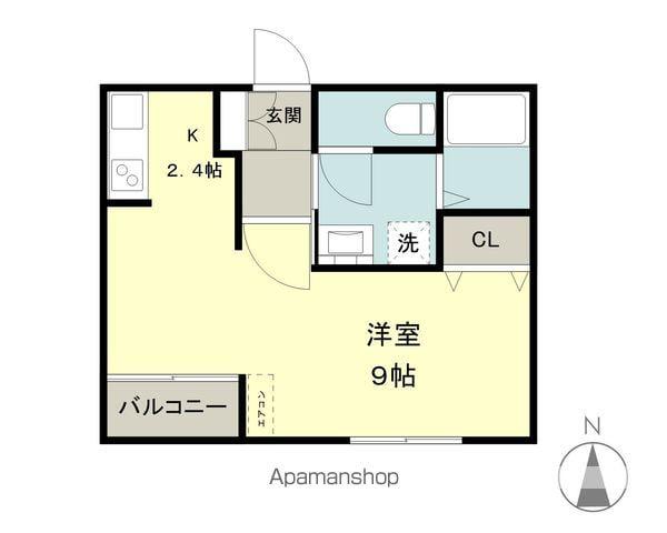 ハートフル オリーブの樹(ワンルーム/3階)の間取り写真