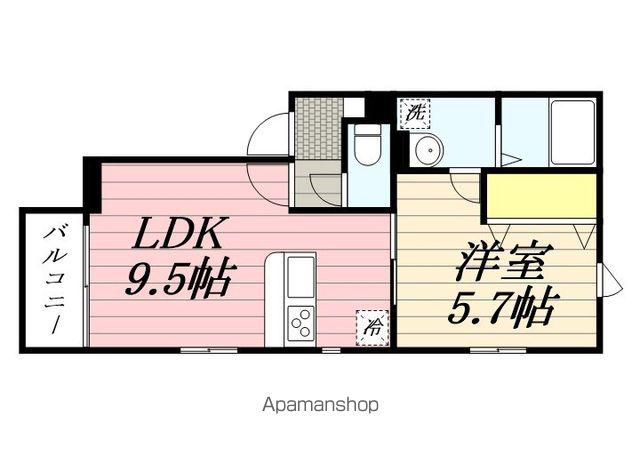グランヒル竹下(1LDK/1階)の間取り写真