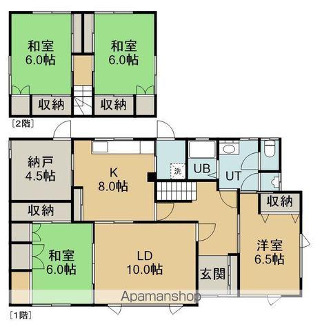 函館市電本線湯川線 深堀町駅 徒歩23分 2階建 築51年(4LDK)の間取り写真