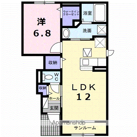 トレス グラナード(1LDK/1階)の間取り写真