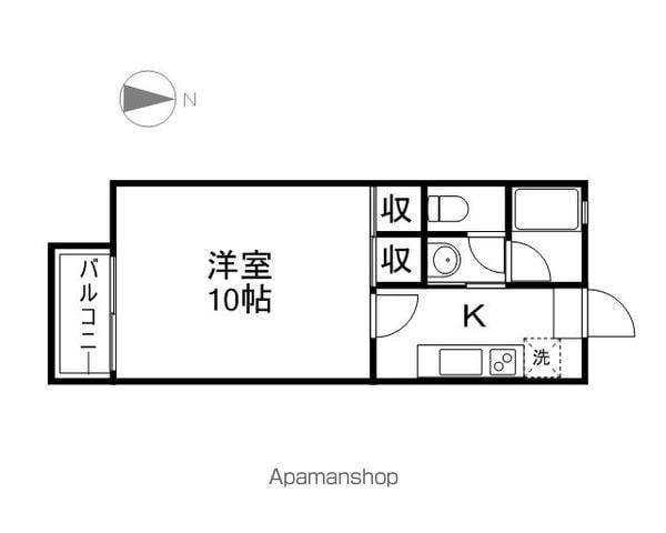 メゾンソレイユ(1K/1階)の間取り写真