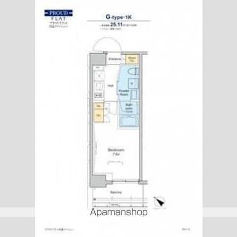 プラウドフラット月島アベニュー(1K/1階)の間取り写真