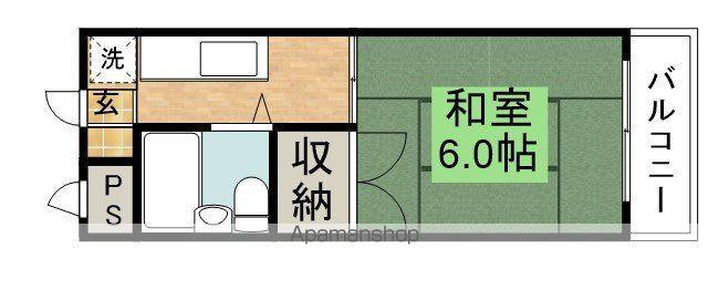 サンハイツ峯(1K/3階)の間取り写真