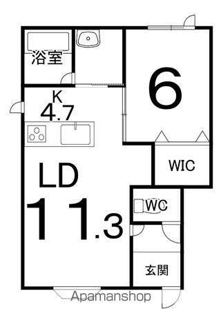BELOVED(1LDK/1階)の間取り写真