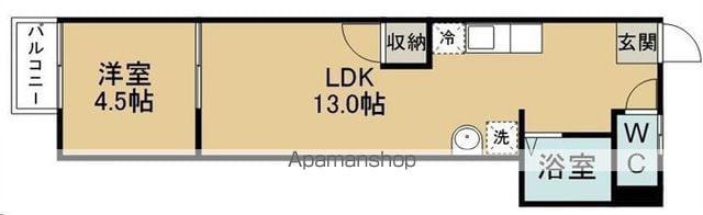 コーポコスモス(1LDK/1階)の間取り写真