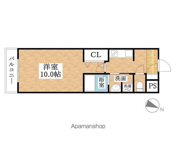 ボヌール飛高(1K/3階)の間取り写真