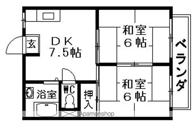 エアリーコートA棟(2DK/2階)の間取り写真