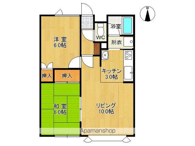 ベネッセⅡ(2LDK/2階)の間取り写真