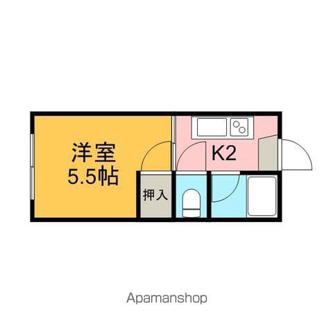 いしだ荘(1K/2階)の間取り写真