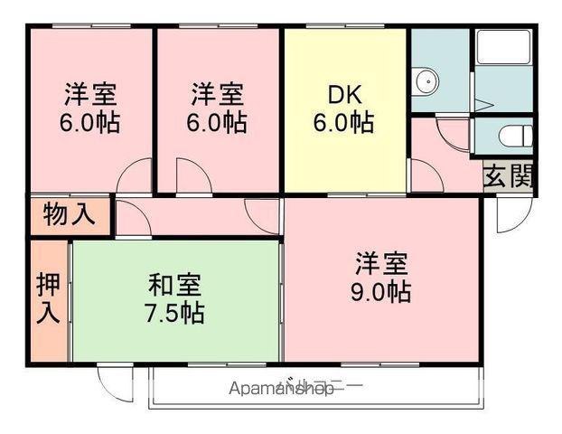 マーメイド壱番館(4DK/3階)の間取り写真