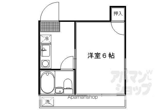 フロンティア西森ビル(1K/2階)の間取り写真
