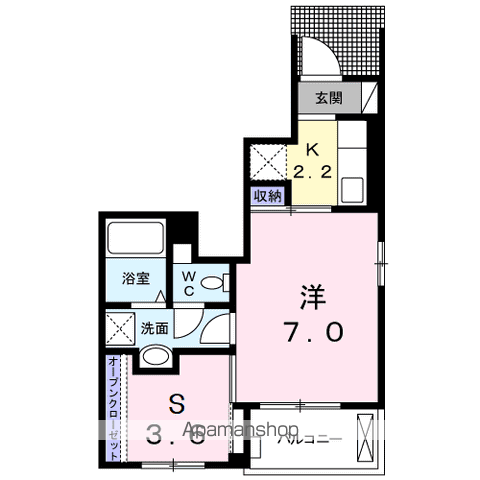 カーサ・ドマーニ(1K/1階)の間取り写真