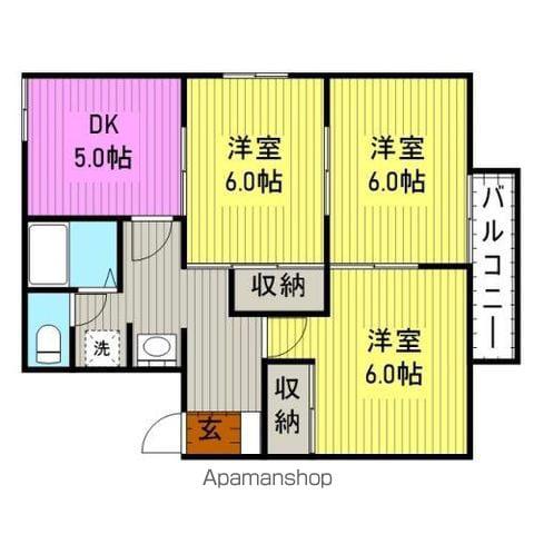 ハイツクラハシNO1(3K/1階)の間取り写真