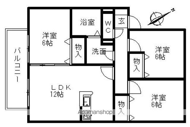 ポラリスⅡ(3LDK/1階)の間取り写真