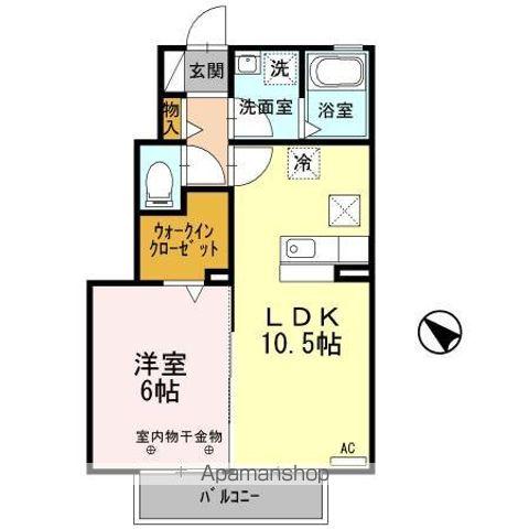 ウィンクルムⅡ(1LDK/1階)の間取り写真