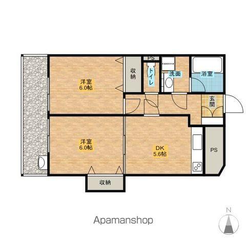 新田東3・8・3(2DK/2階)の間取り写真