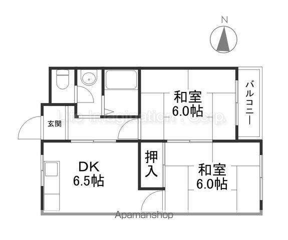 パークテラス瀬田(2DK/3階)の間取り写真