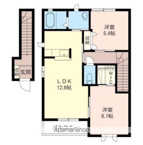 ビグディパB(2LDK/2階)の間取り写真