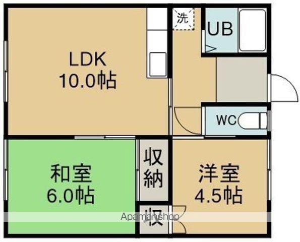 ハイツ竹越(2LDK/2階)の間取り写真