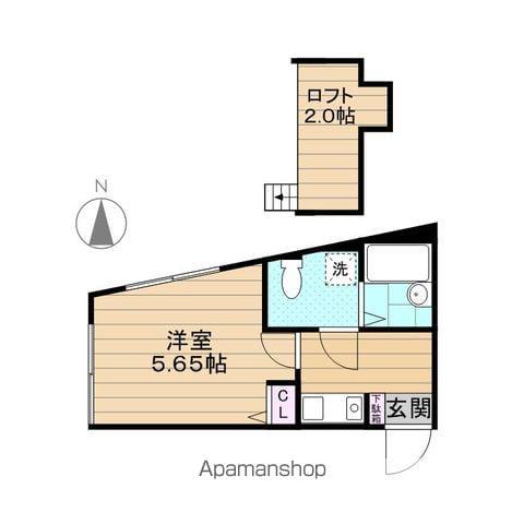 ラルーチェ江戸川(1K/1階)の間取り写真