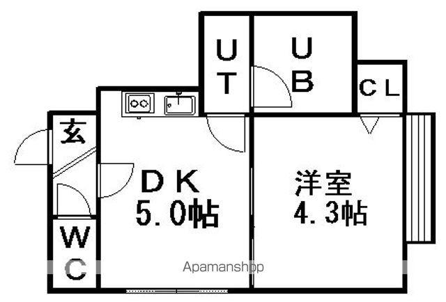 ウィンディー白石(1DK/3階)の間取り写真